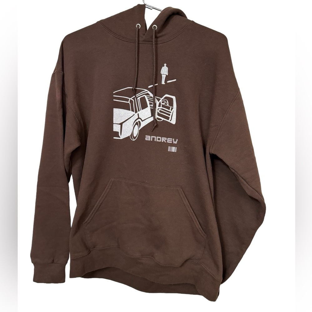 Retro Brown Andrew Miami Men’s High End L Hoodie MINTY RARE Streetwear